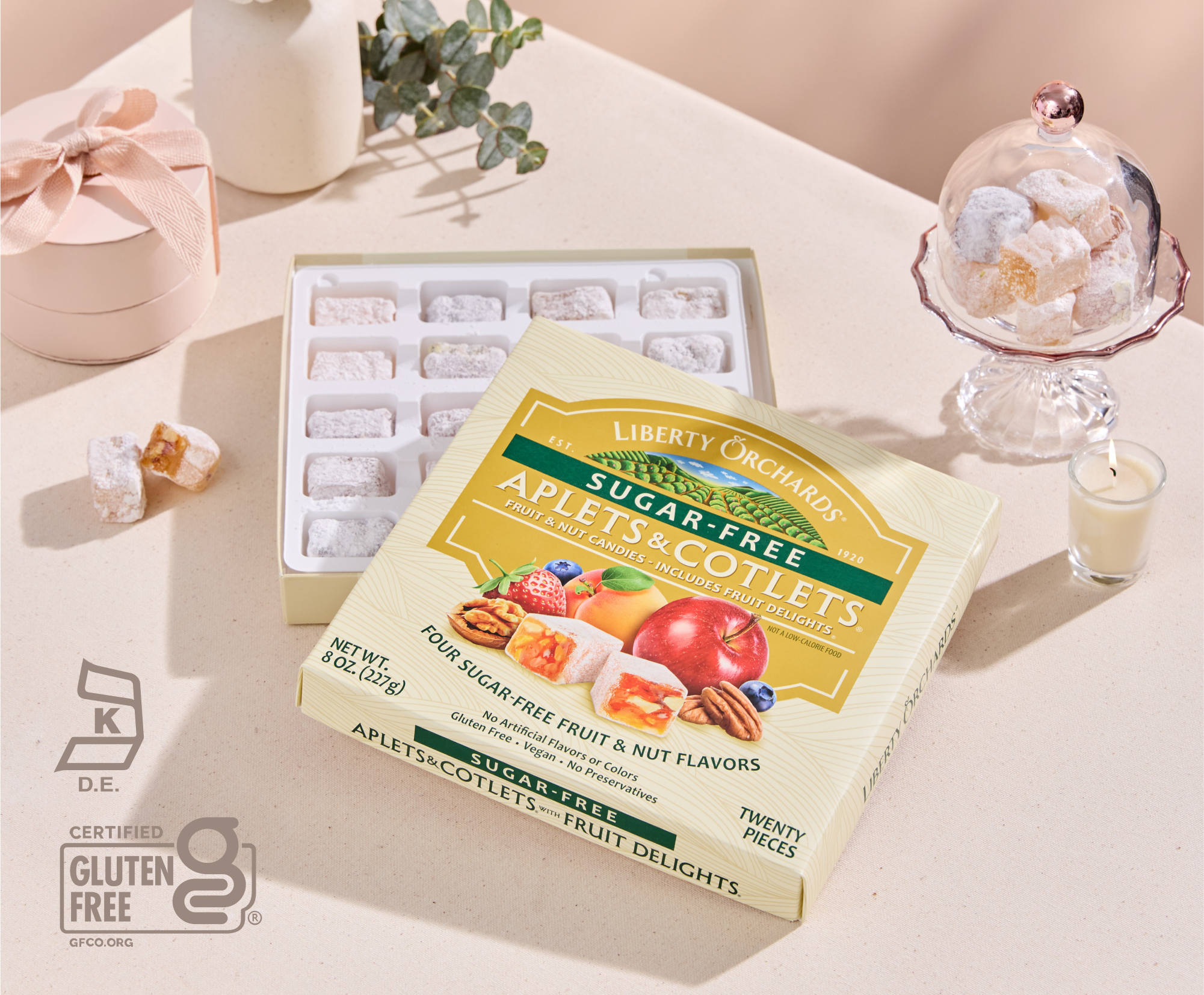 8oz Sugar-Free Aplets & Cotlets + Fruit Delights - Liberty Orchards