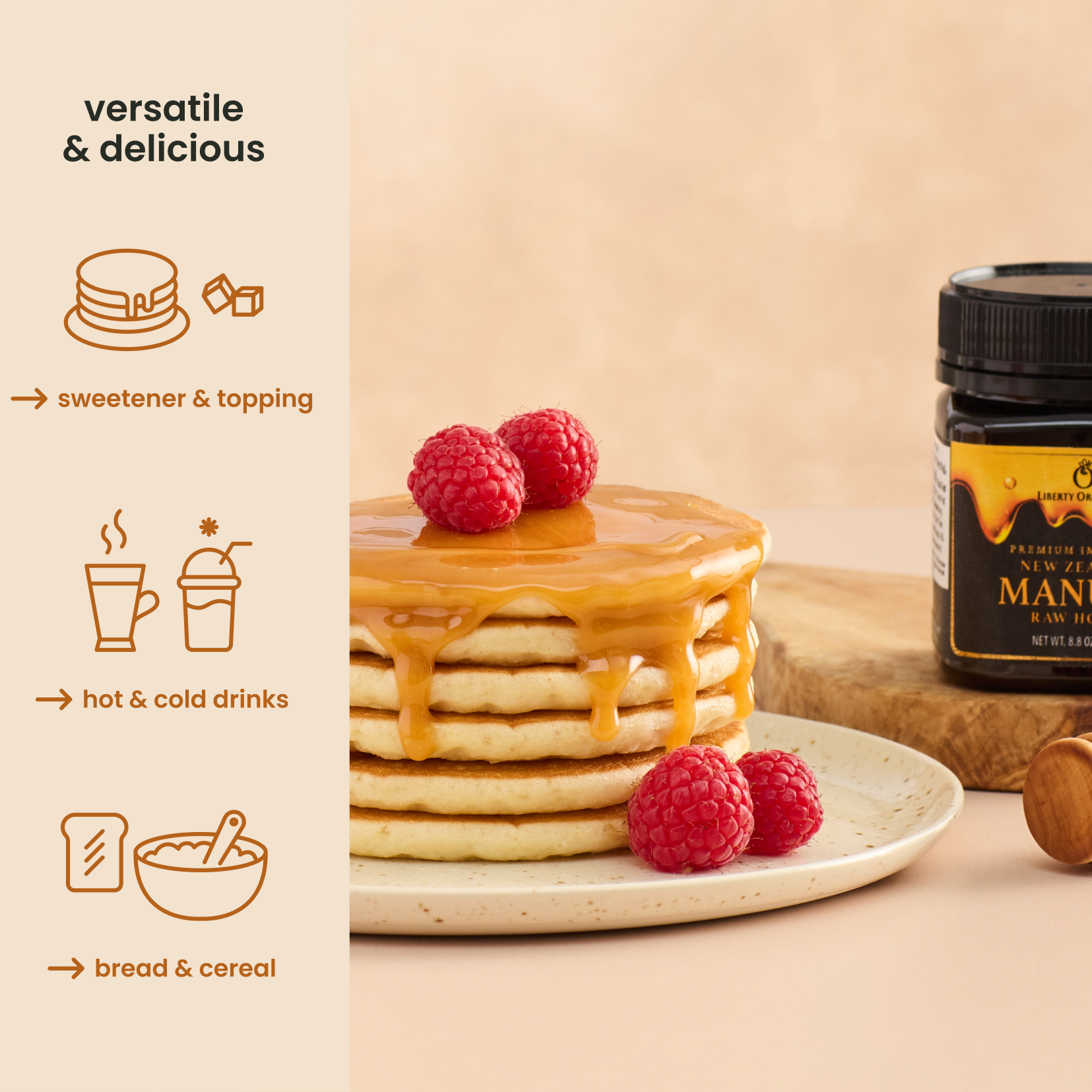 8.8oz MGO 500+ Manuka raw Honey - Liberty Orchards