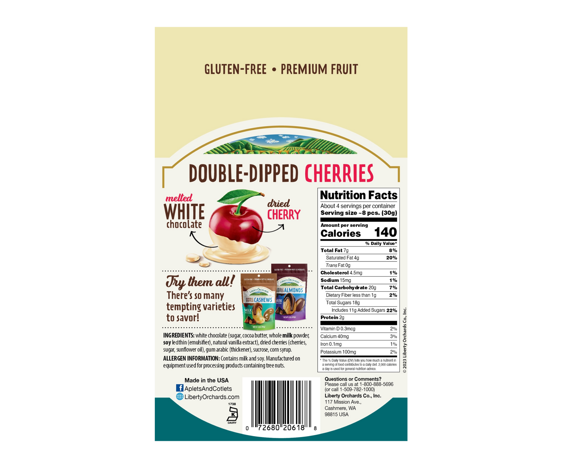 White Chocolate Cherries - Liberty Orchards