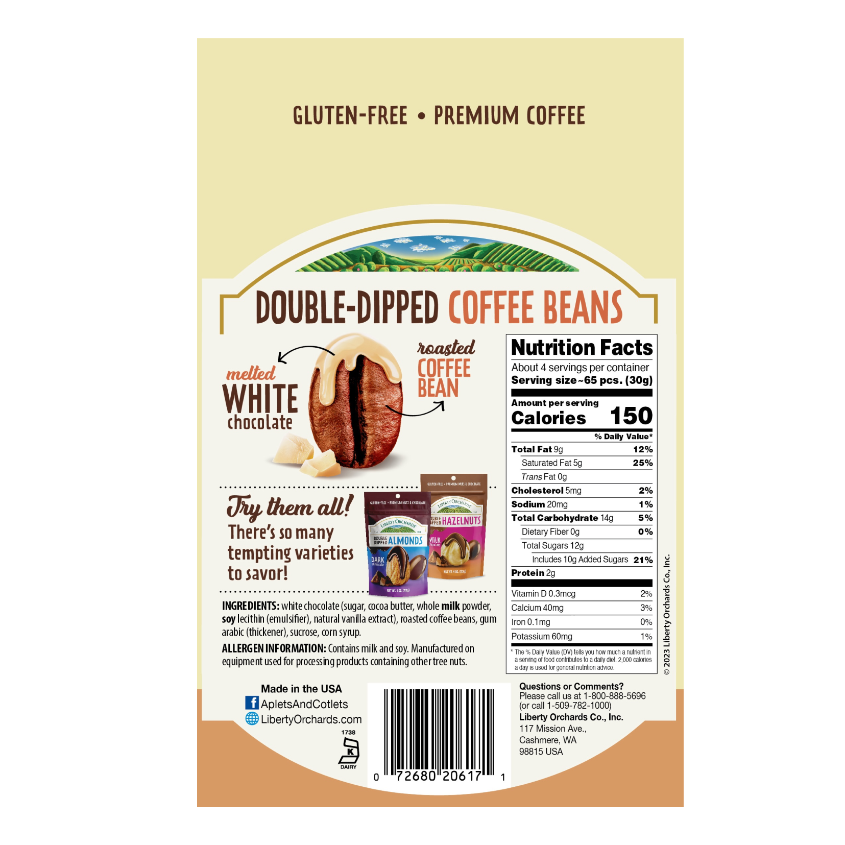 White Chocolate Coffee Beans - Liberty Orchards