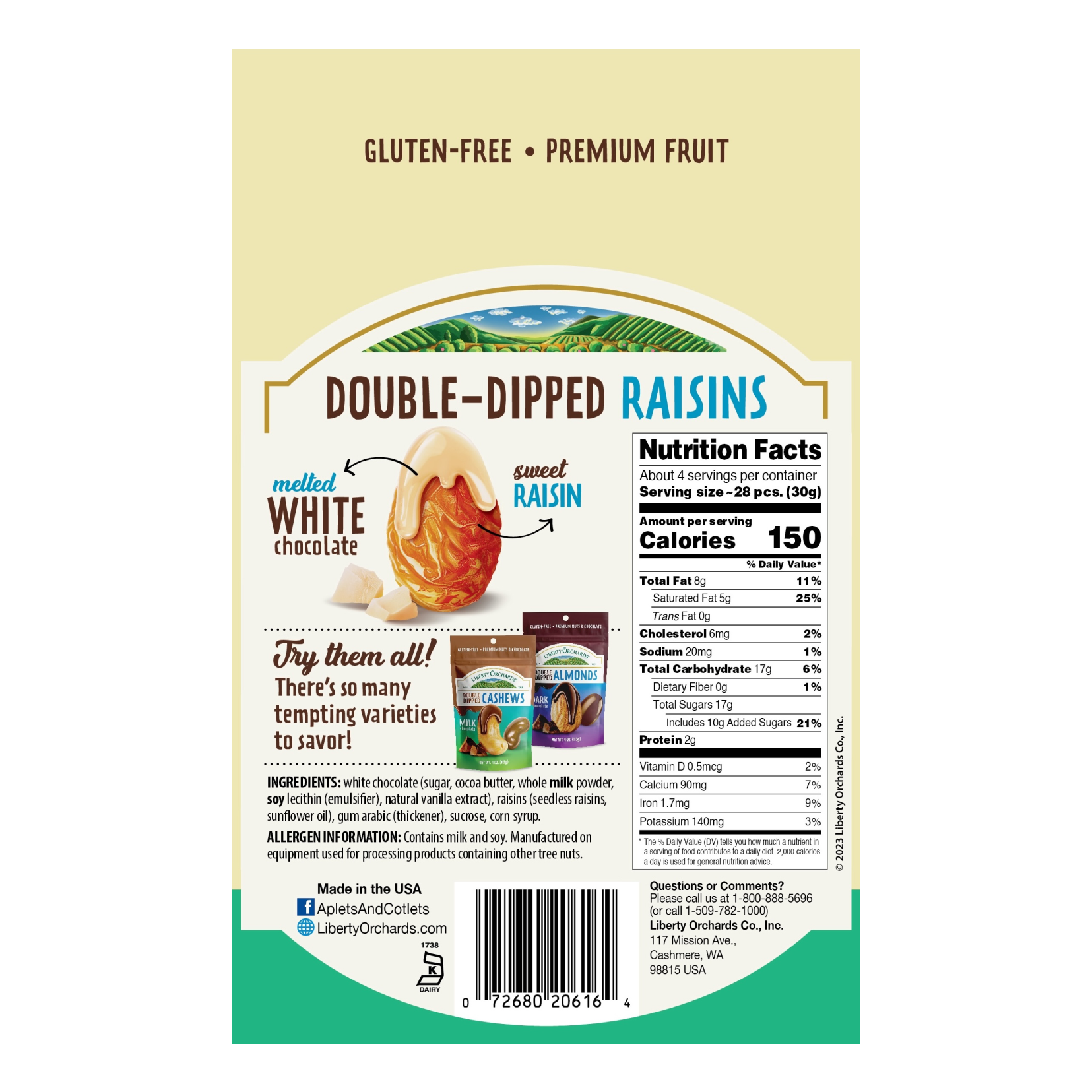 White Chocolate Raisins - Liberty Orchards