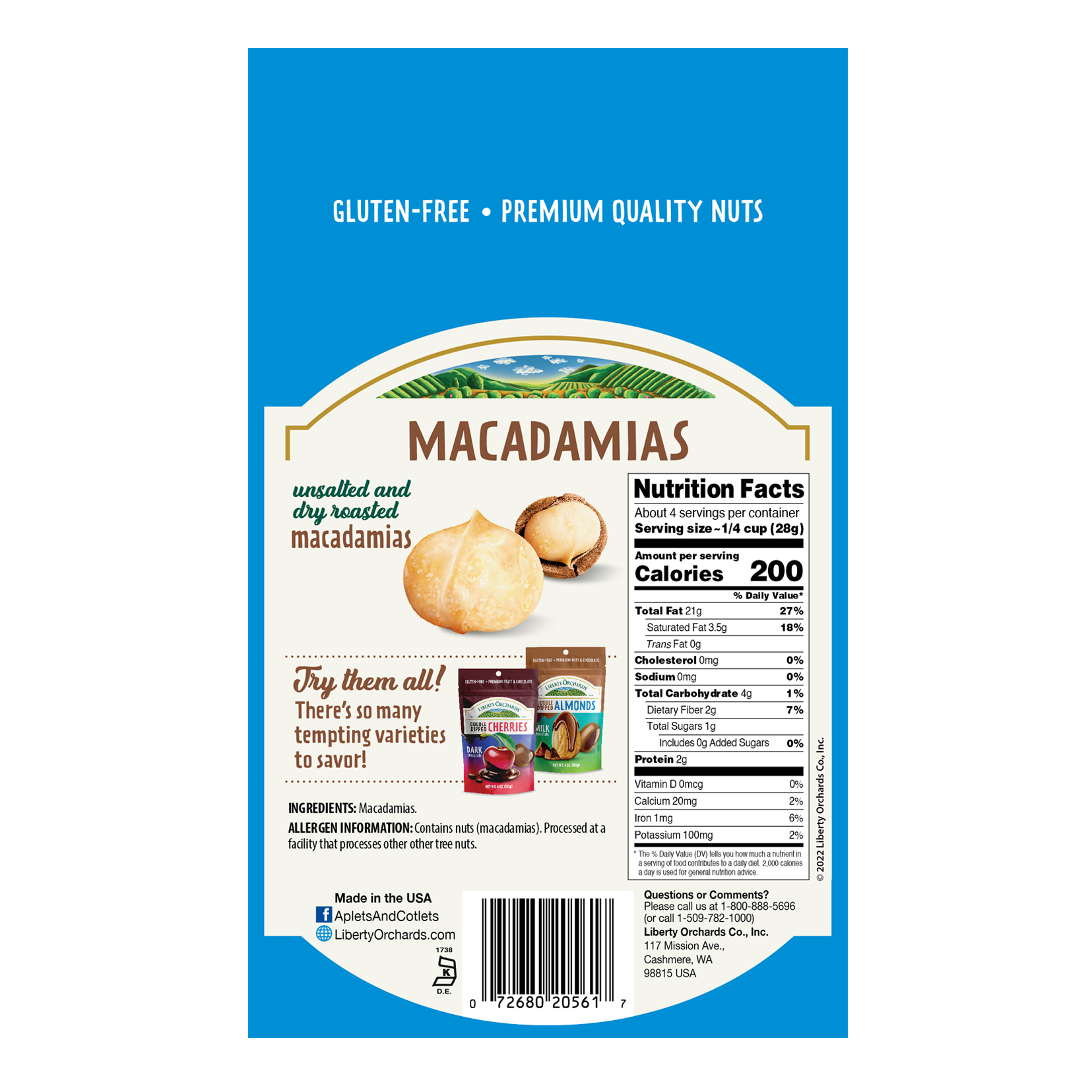 Unsalted & Dry Roasted Wholes - Liberty Orchards