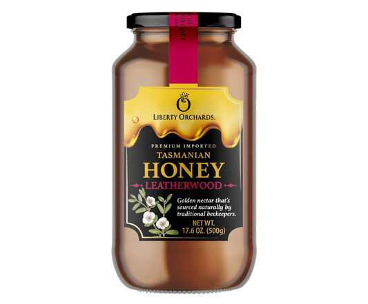 17.6oz Honey Leatherwood (glass jar) - Liberty Orchards