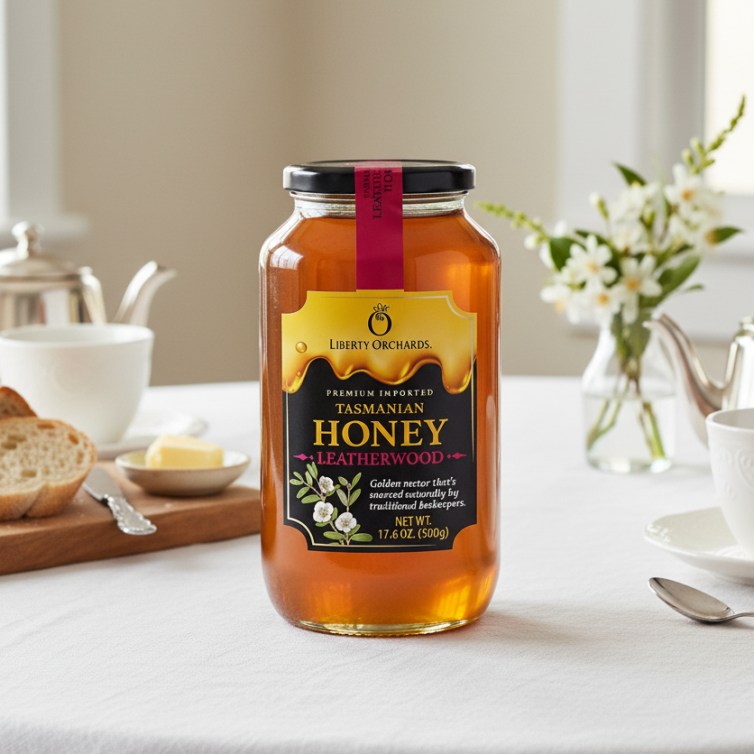 17.6oz Honey Leatherwood (glass jar)