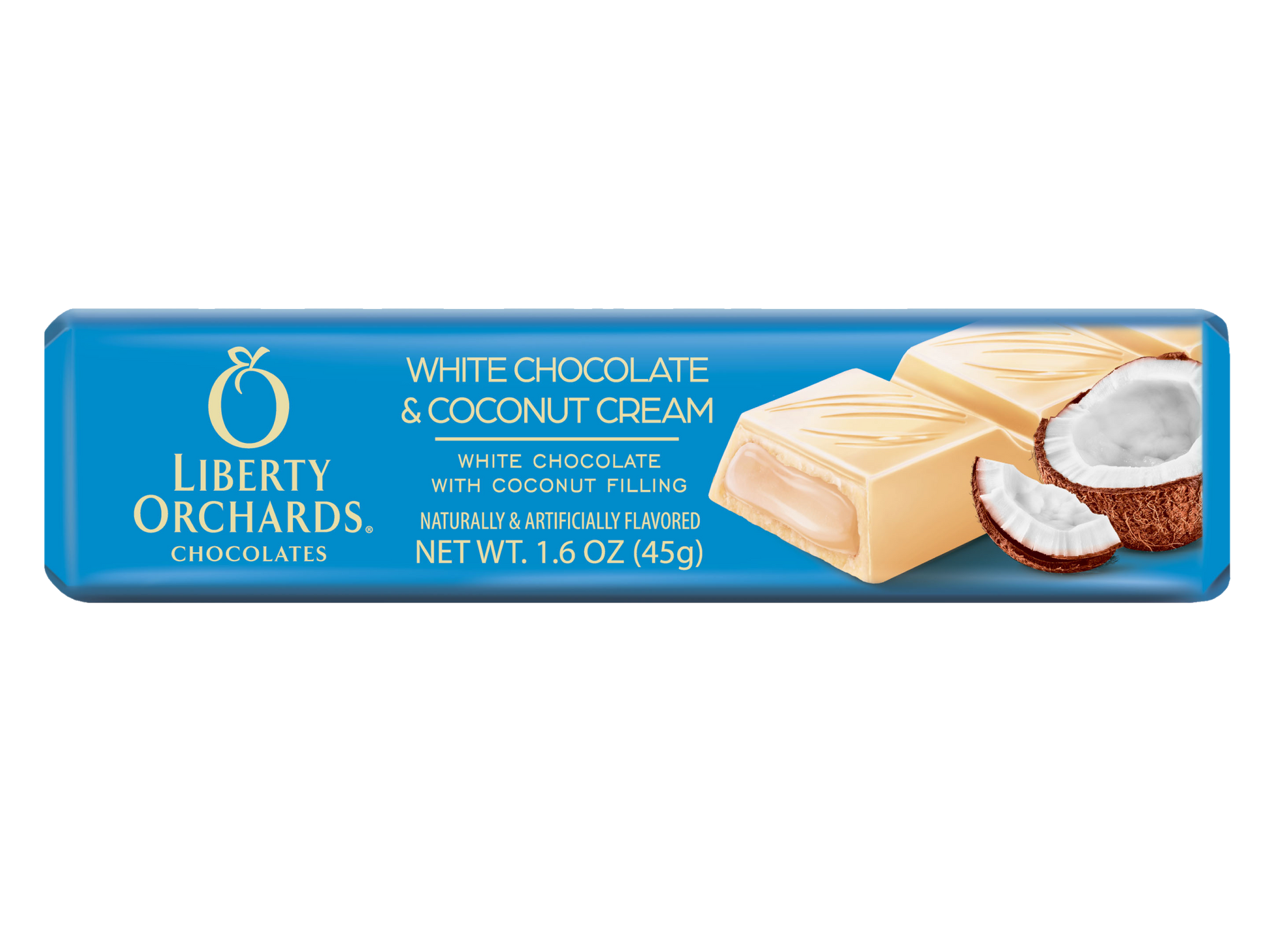1.6oz White chocolate mini bar with Coconut Cream - Liberty Orchards