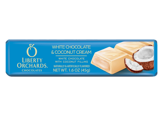 1.6oz White chocolate mini bar with Coconut Cream - Liberty Orchards