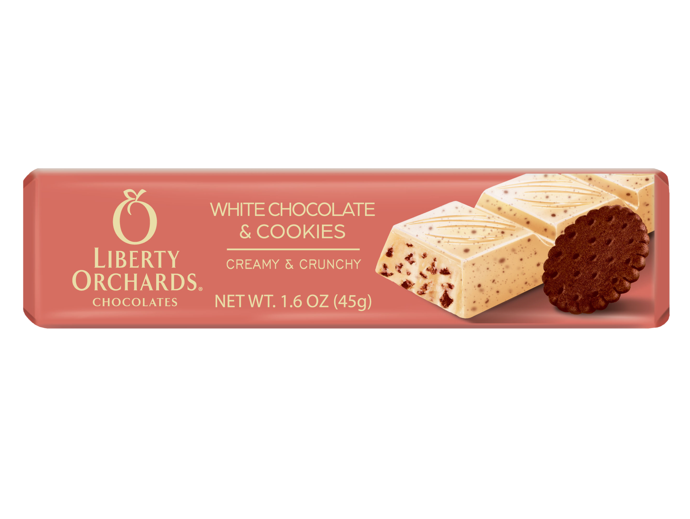 1.6oz White chocolate mini bar with Cookies - Liberty Orchards