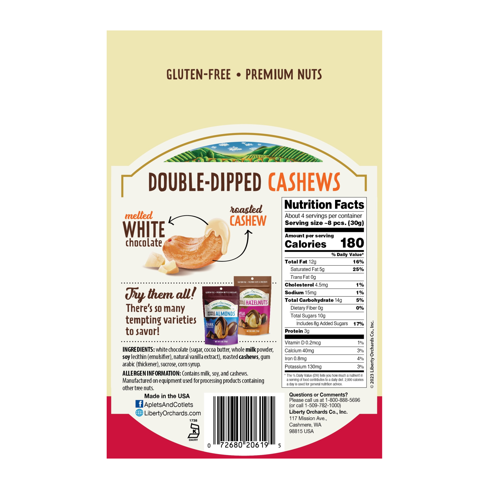 White Chocolate Cashews - Liberty Orchards