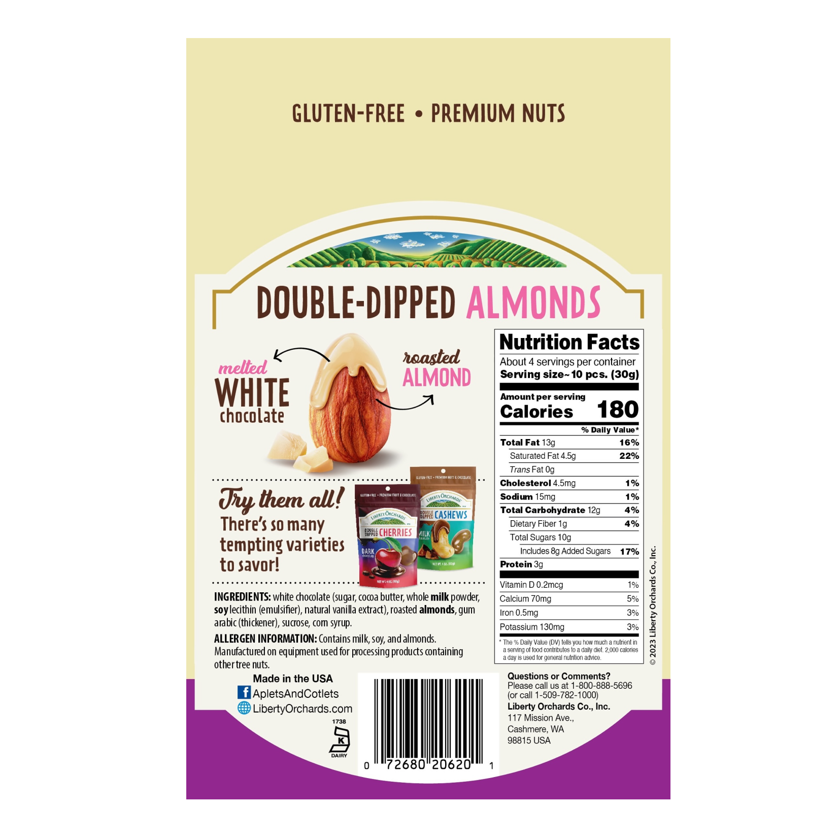 White Chocolate Almonds - Liberty Orchards