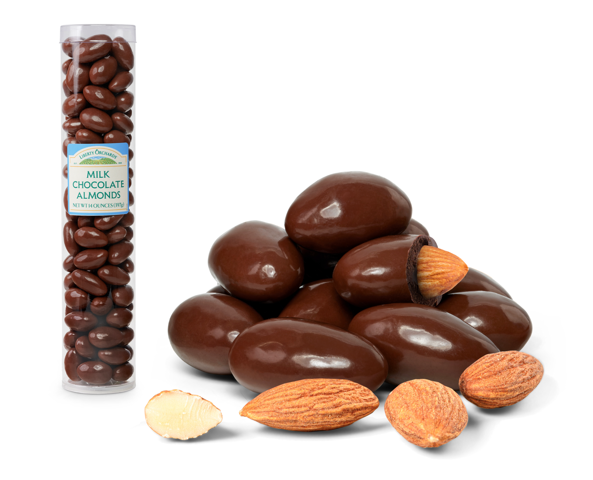 Milk Chocolate Almonds - Liberty Orchards