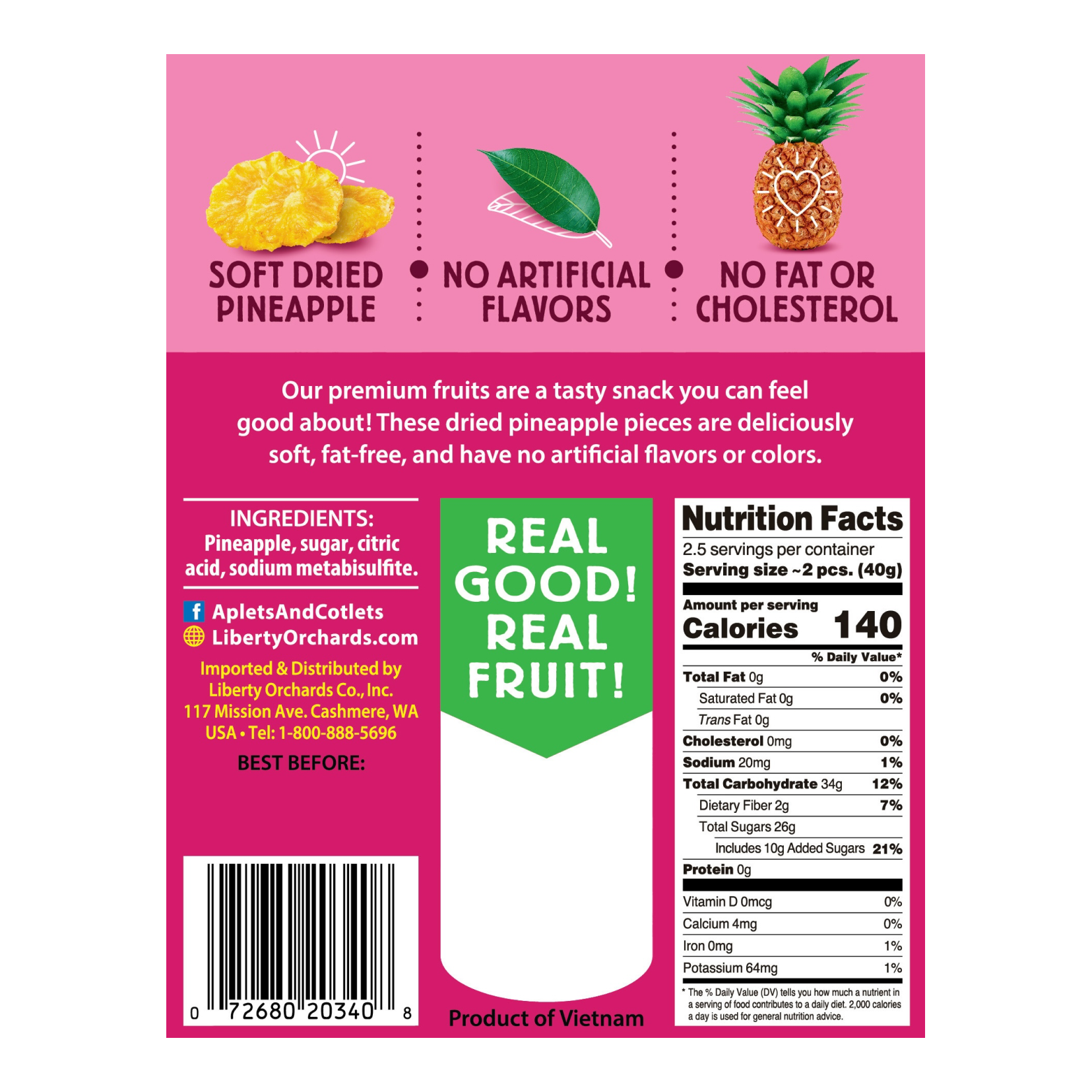 Dried Pineapple - Liberty Orchards