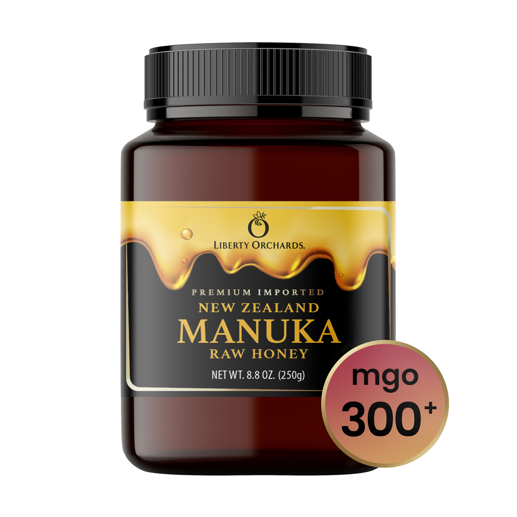 8.8oz MGO 300+ Manuka raw Honey - Liberty Orchards