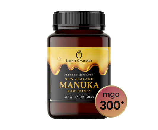 17.6oz MGO 300+ Manuka raw Honey - Liberty Orchards