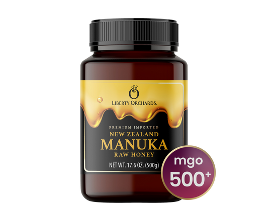 17.6oz MGO 500+ Manuka raw Honey - Liberty Orchards