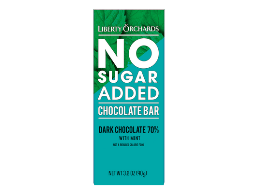 No Sugar Added Dark chocolate bar with mint - Liberty Orchards