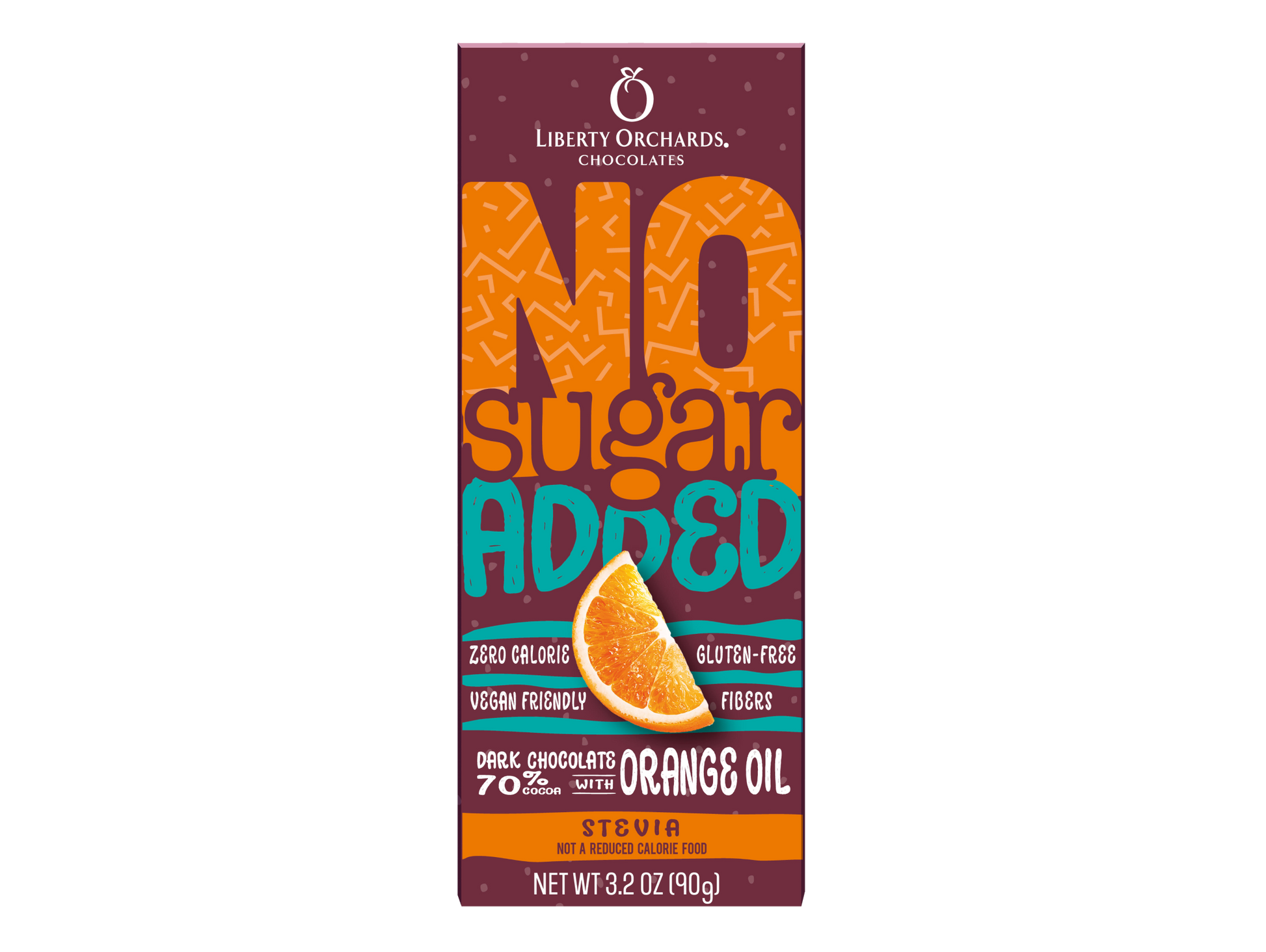 No Sugar Added Dark & Orange chocolate bar - Liberty Orchards
