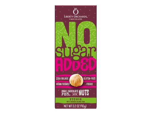 No Sugar Added Dark chocolate bar with nuts - Liberty Orchards