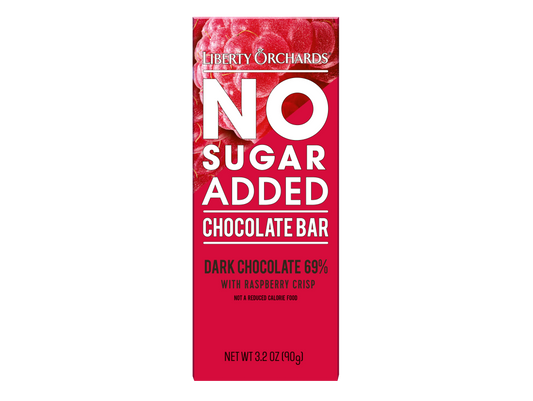 No Sugar Added Dark chocolate bar with raspberry crisp - Liberty Orchards