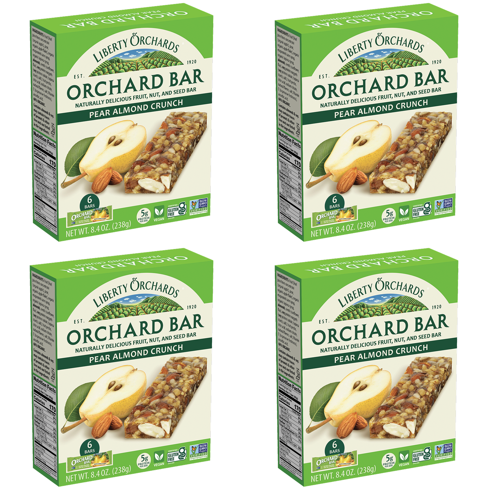 4 Orchard Bars Boxes - Pear Almond Crunch