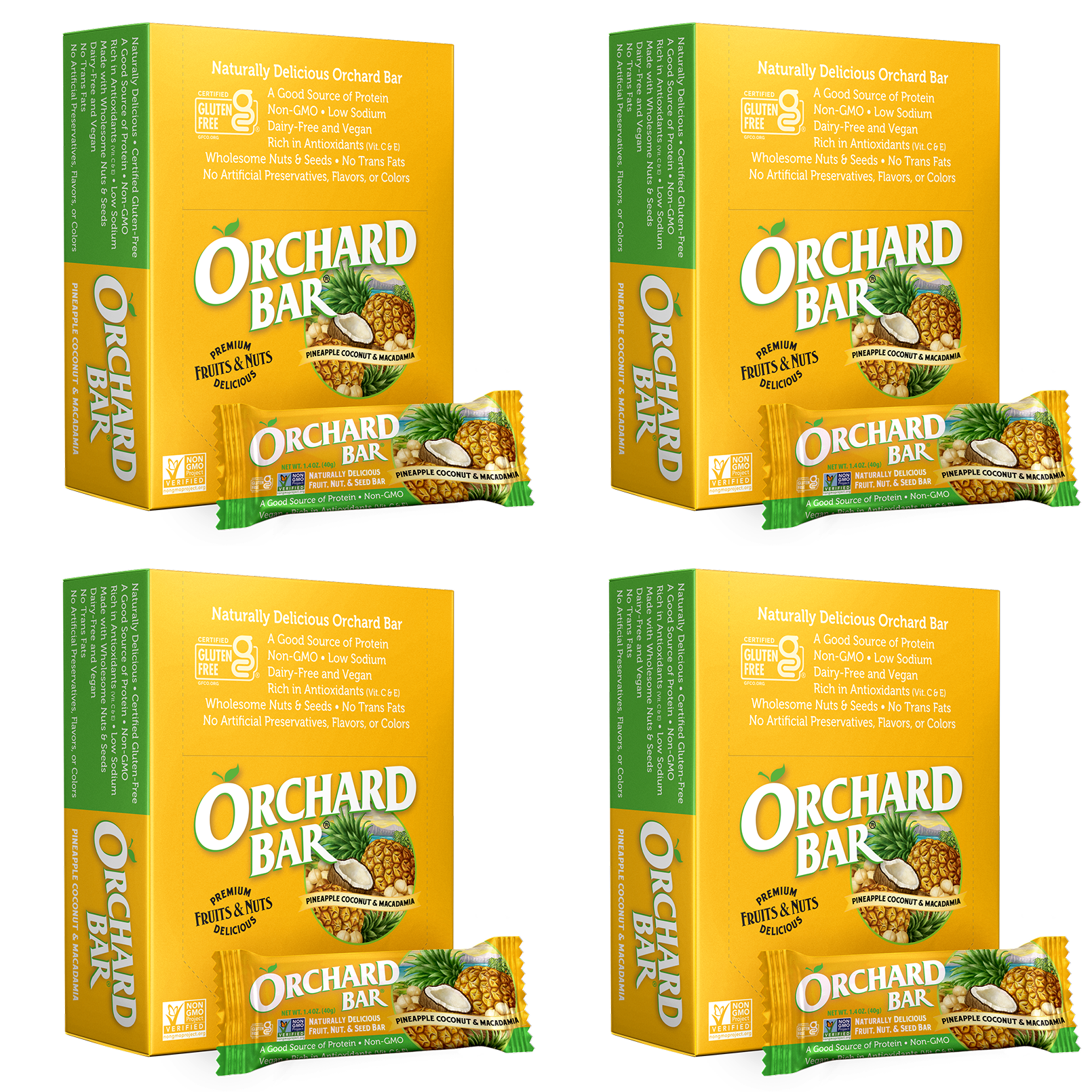 4 Orchard Bars Boxes - Pineapple-Coconut