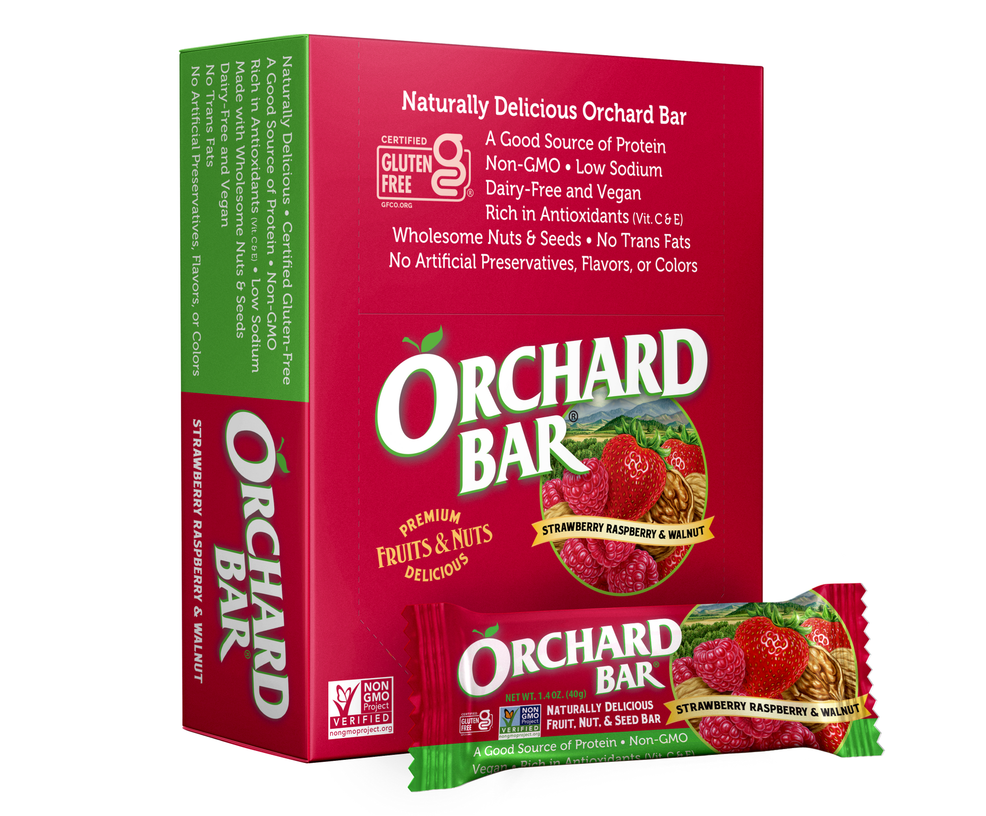 Strawberry Raspberry & Walnut Orchard Bar - Liberty Orchards