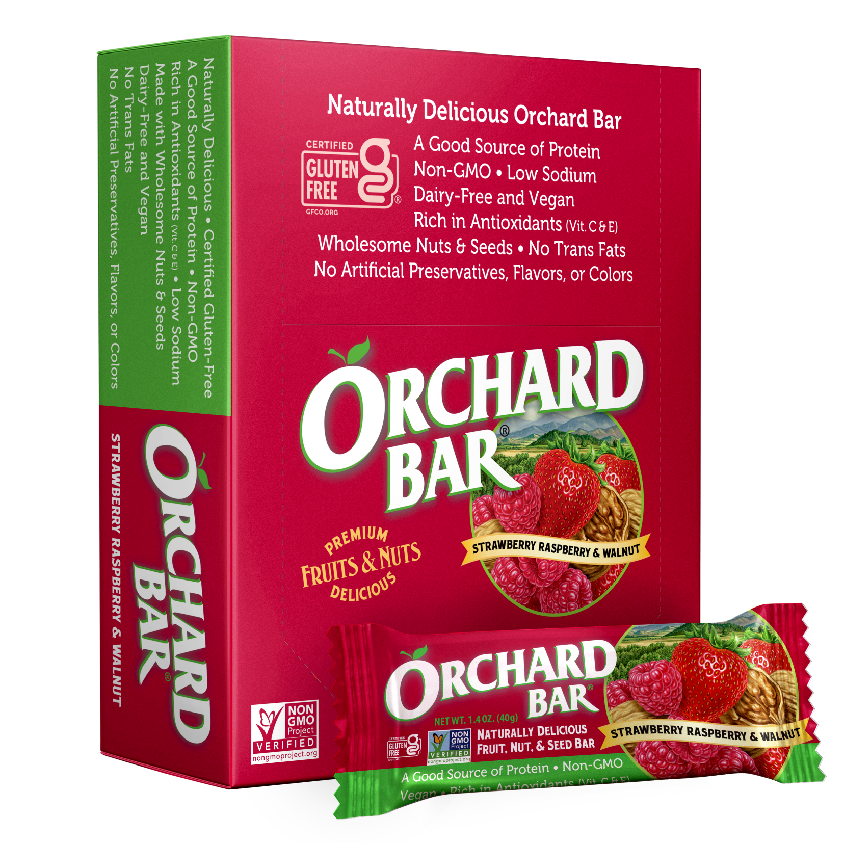 Strawberry Raspberry & Walnut Orchard Bar - Liberty Orchards
