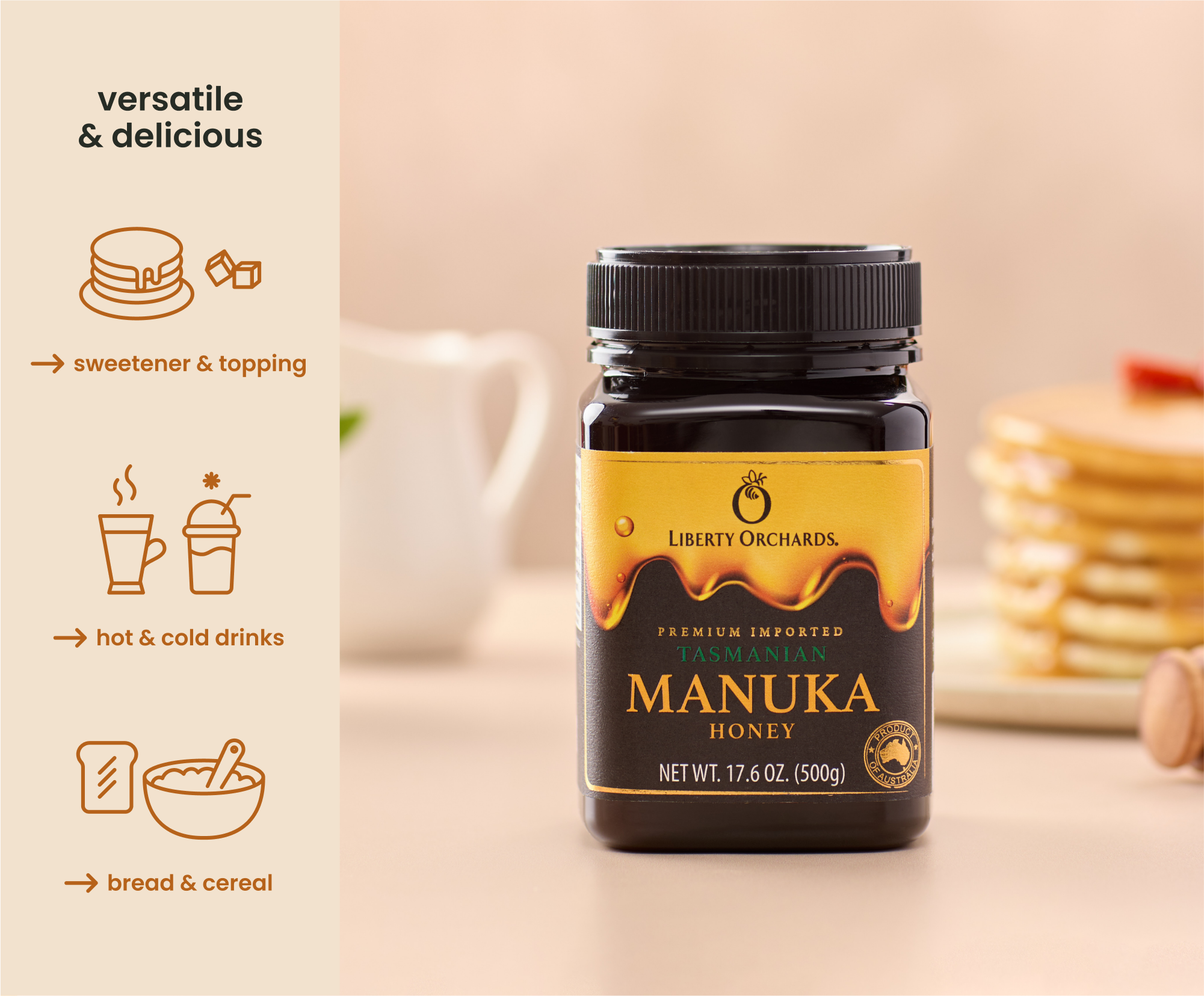 17.6oz Honey Tasmanian Manuka - Liberty Orchards