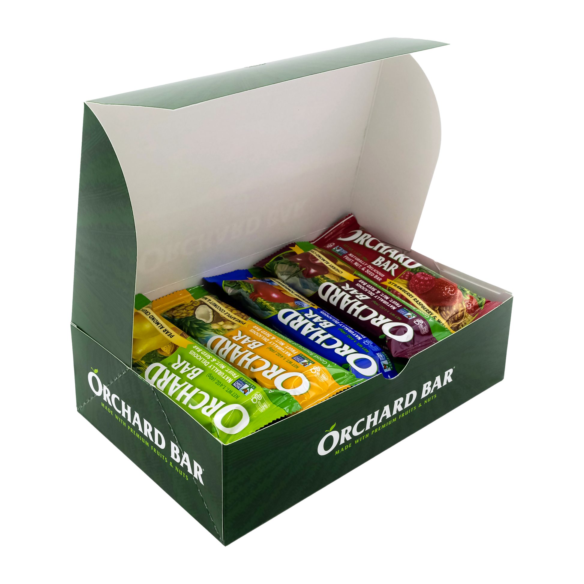 Orchard Bar 5‑Flavor Mix with fresh berries, pears, pineapples, almonds and coconut