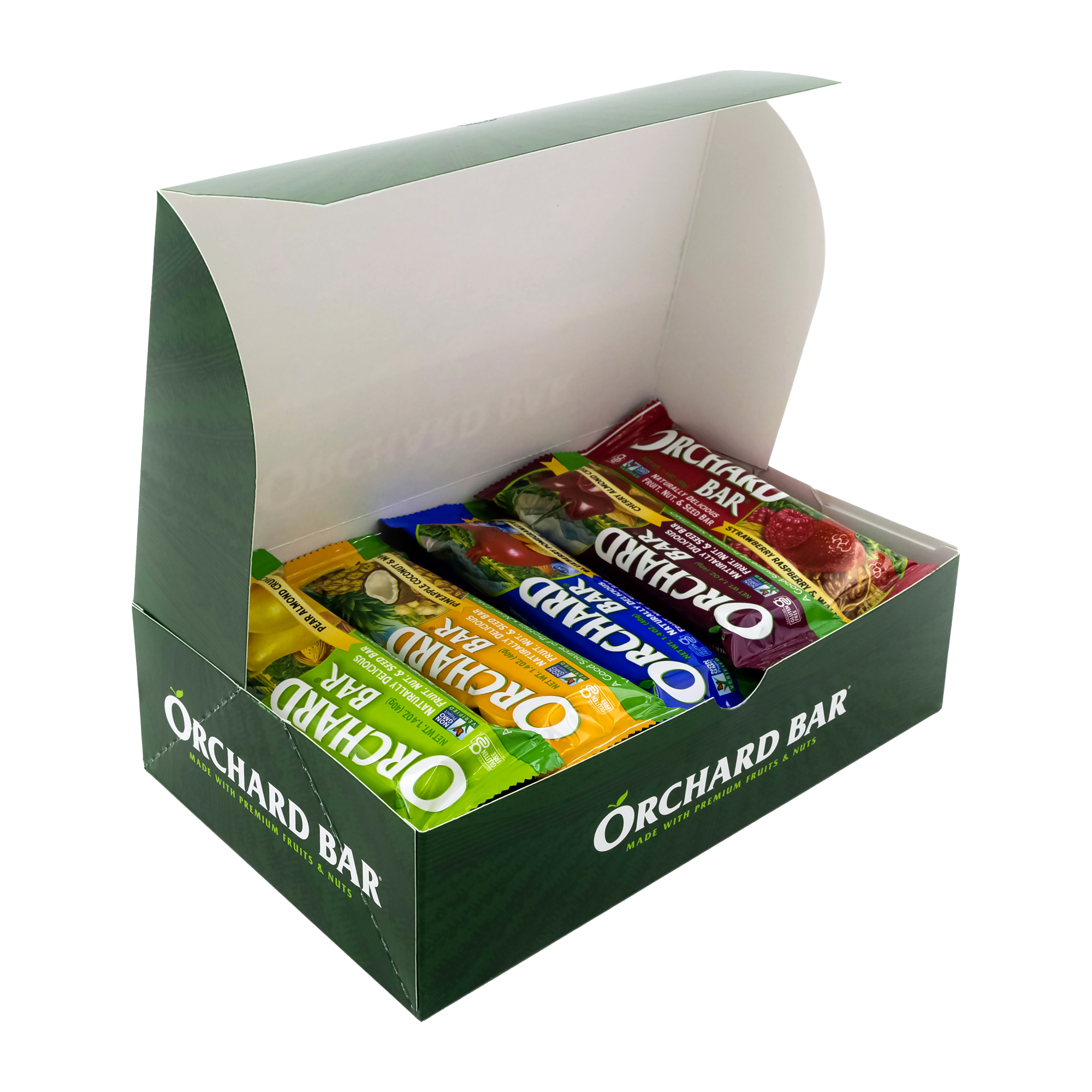 Orchard Bar 5‑Flavor Mix with fresh berries, pears, pineapples, almonds and coconut