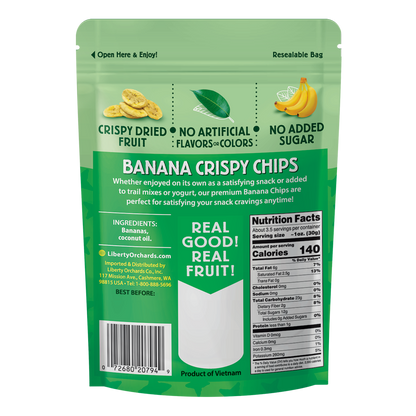 Crispy Dried Banana chips - Liberty Orchards