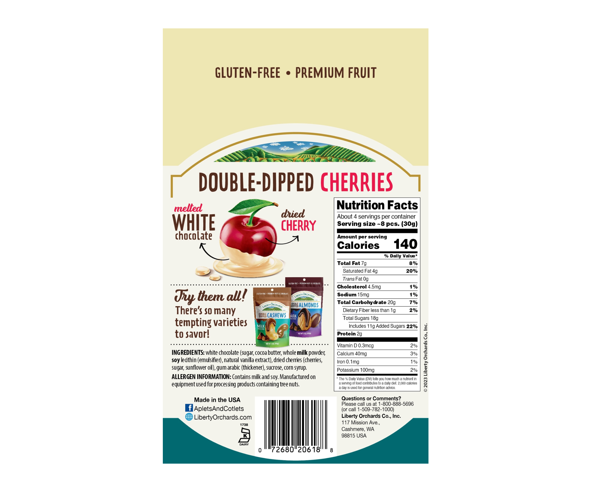 White Chocolate Cherries - Liberty Orchards