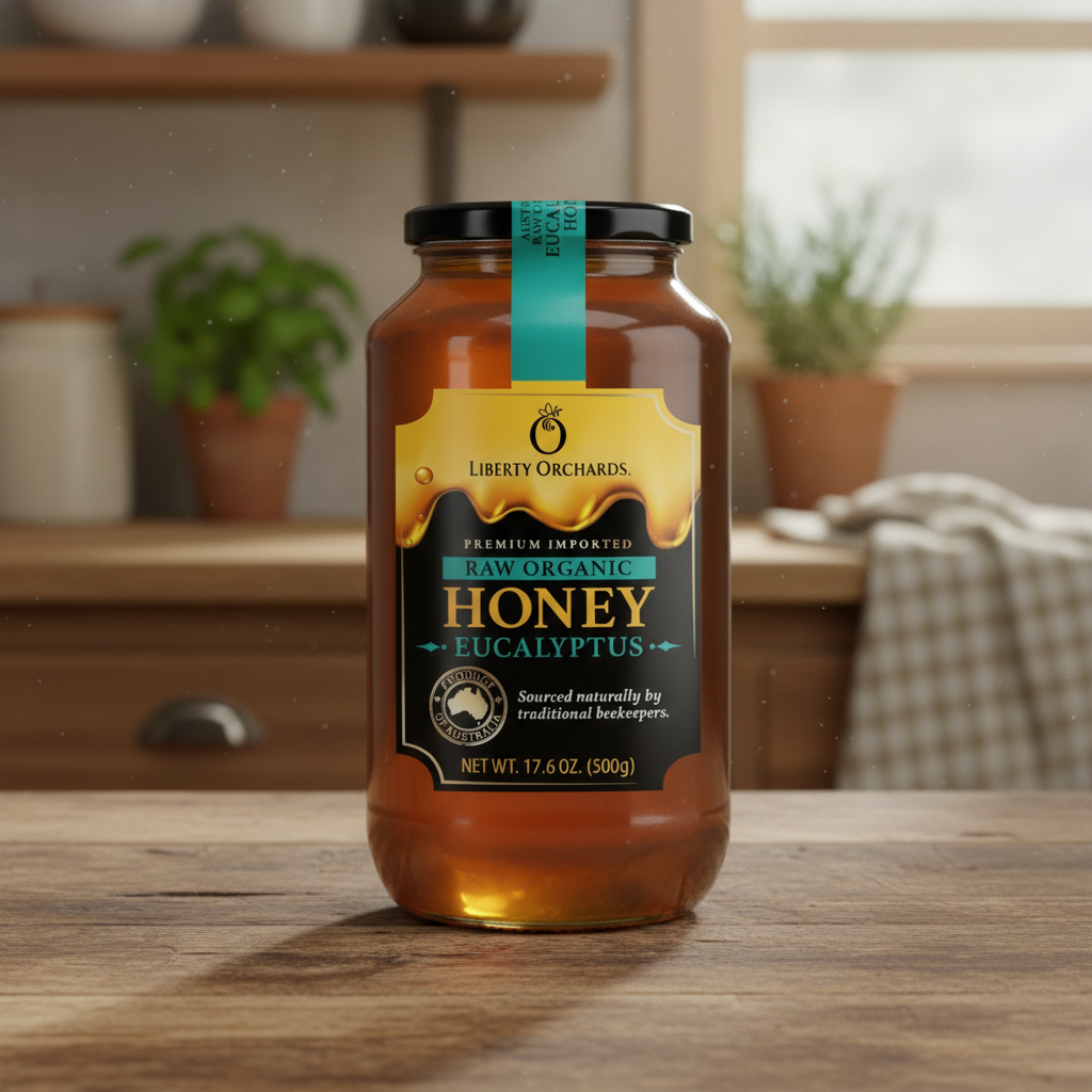 17.6oz Eucalyptus organic raw honey (glass jar)