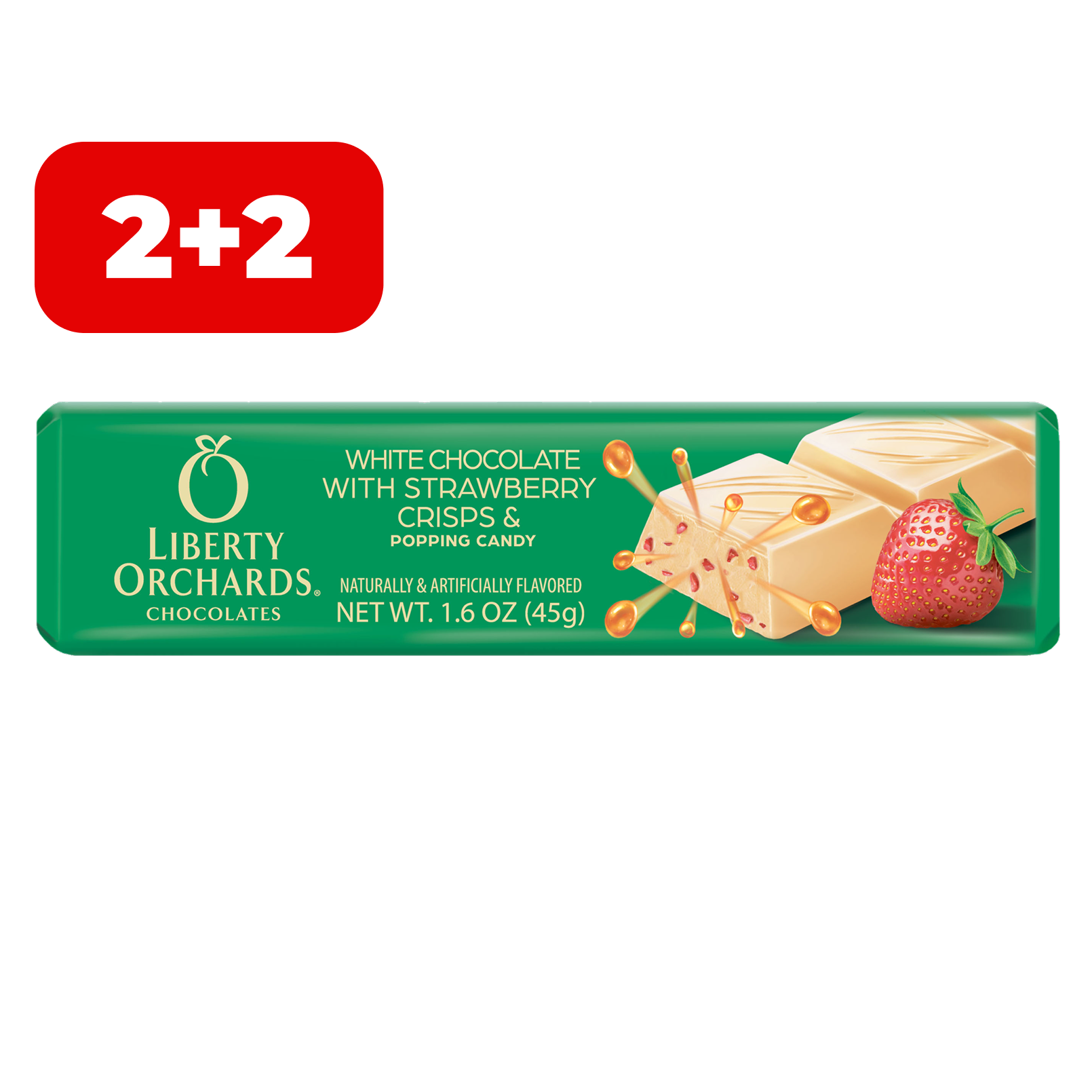 White chocolate mini bar with Strawberry and Popping candy