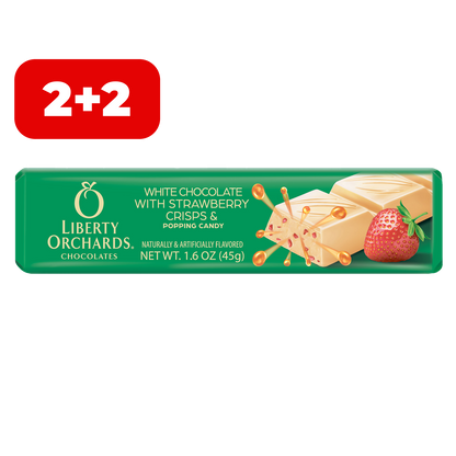 White chocolate mini bar with Strawberry and Popping candy