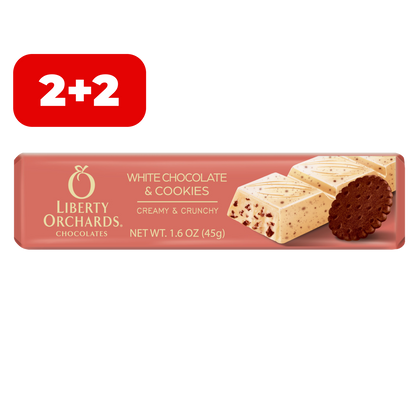 White chocolate mini bar with Cookies