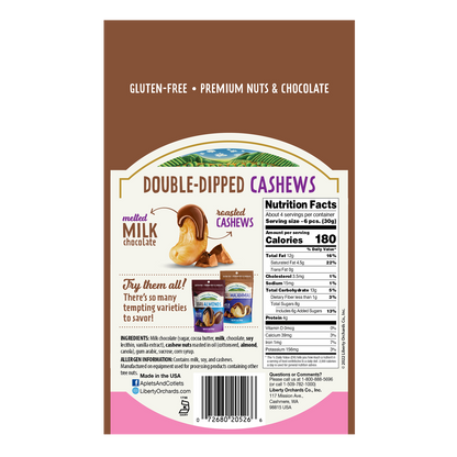 Milk Chocolate Cashews - Liberty Orchards