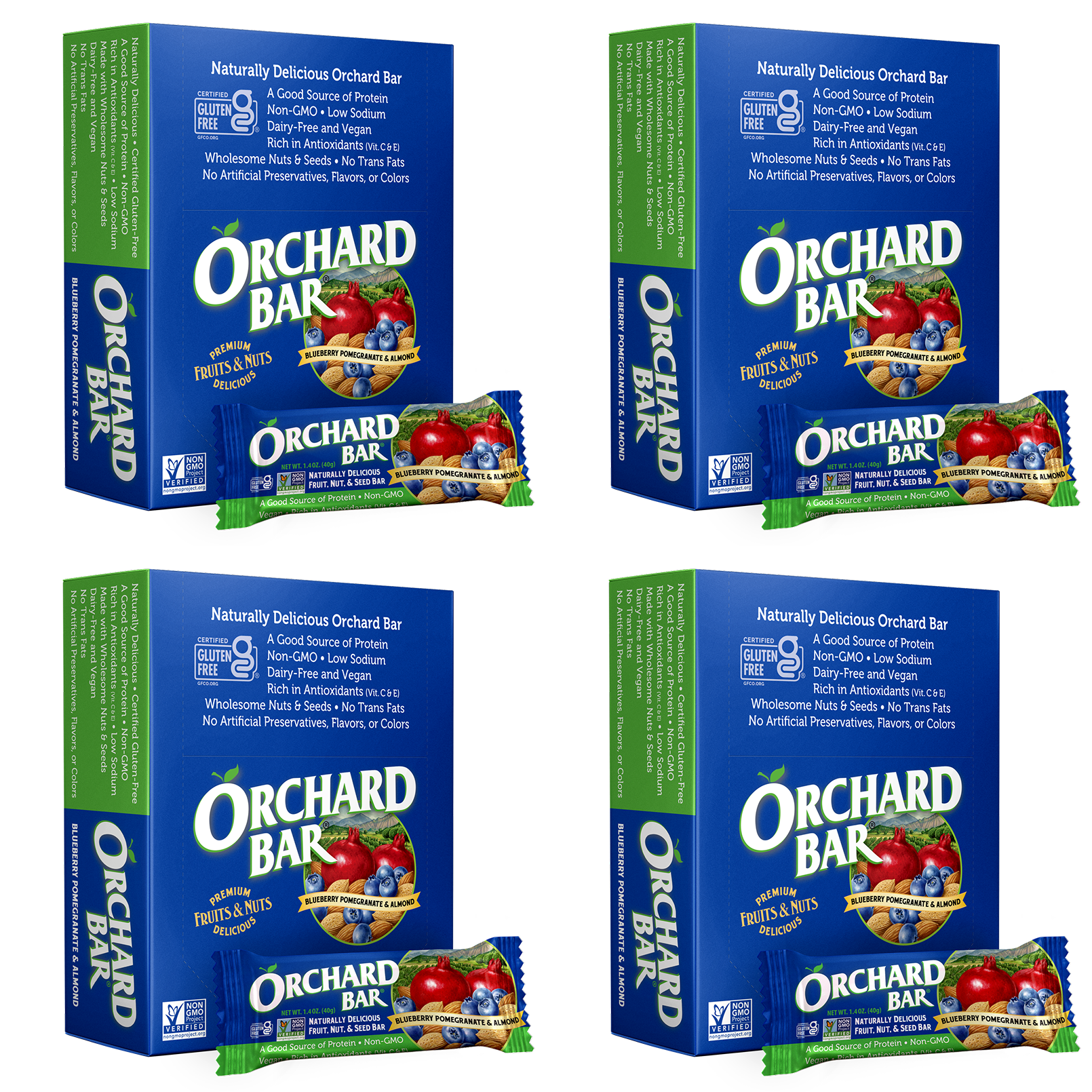 4 Orchard Bars Boxes - Blueberry Pomegranate