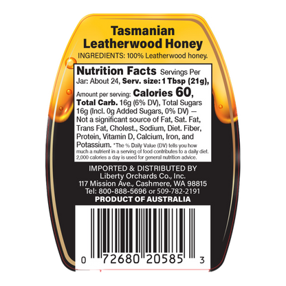 17.6oz Honey Leatherwood (squeeze bottle) - Liberty Orchards