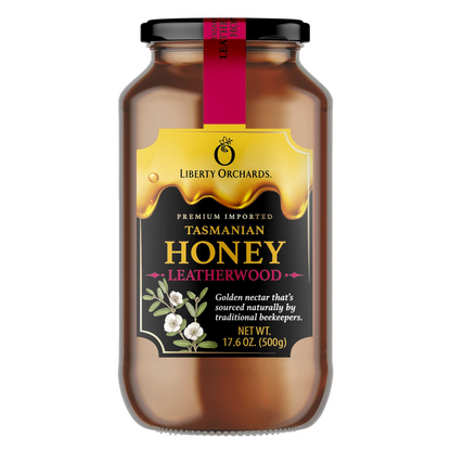 17.6oz Honey Leatherwood (glass jar) - Liberty Orchards