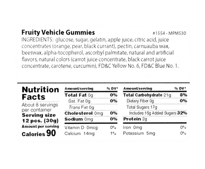 Fruity Vehicle Gummies - Liberty Orchards