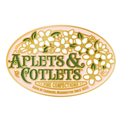 Vintage Aplets & Cotlets Pin (1.25” wide) - Liberty Orchards