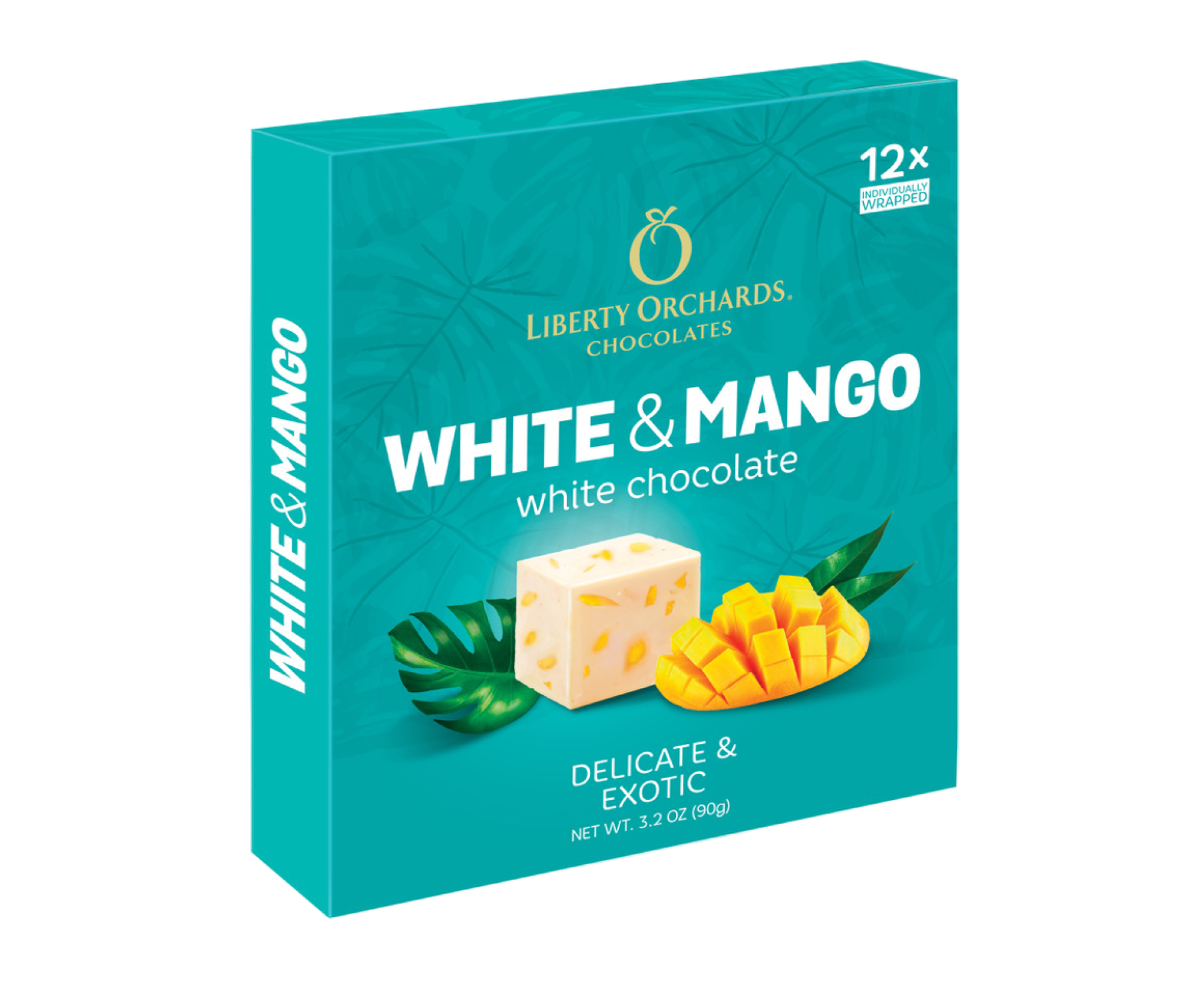 White & Mango chocolate cubes