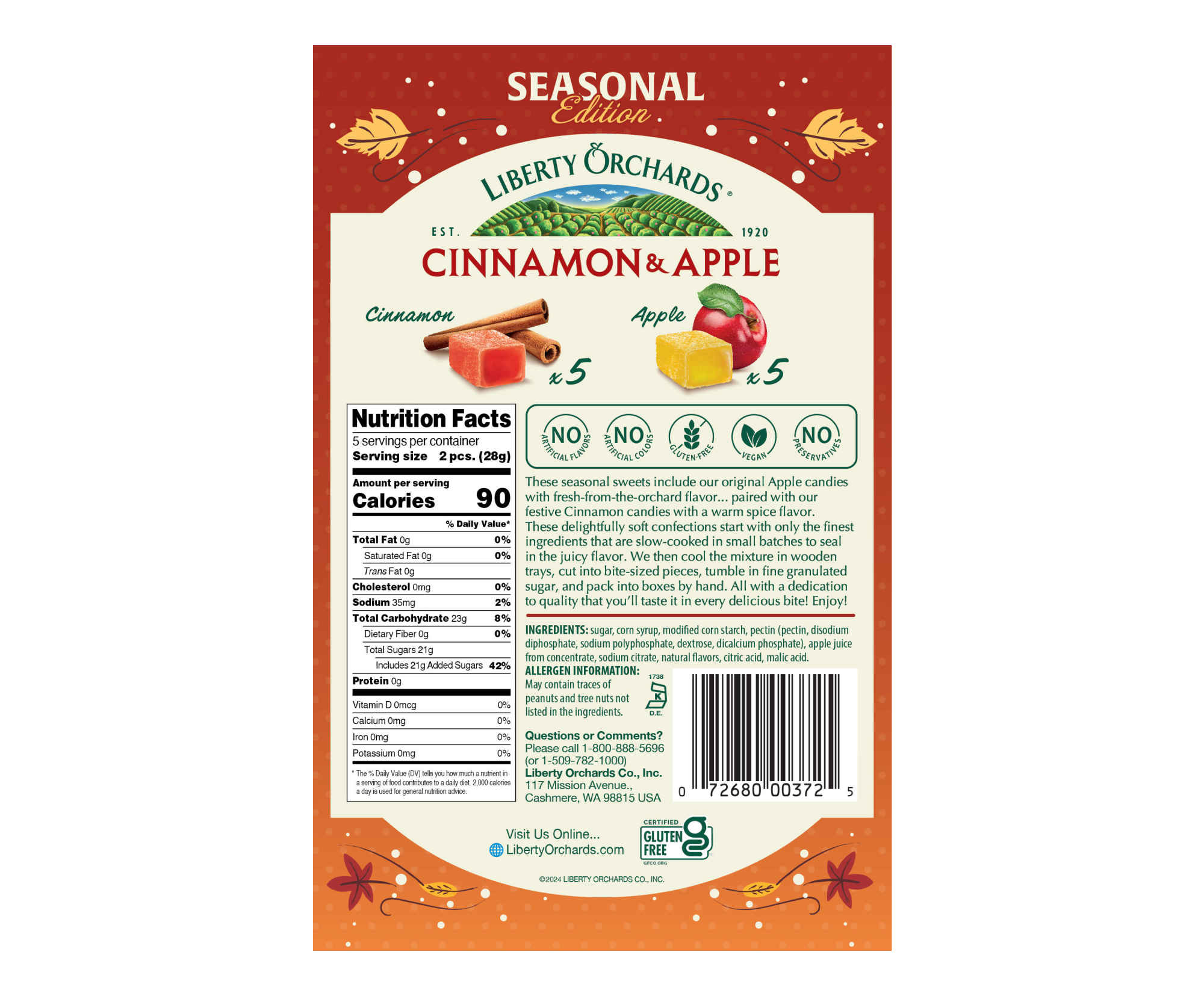 5oz Nut-Free Cinnamon & Apple - Liberty Orchards