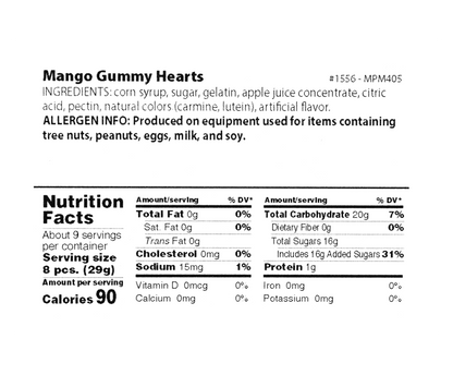 Mango Gummy Hearts - Liberty Orchards
