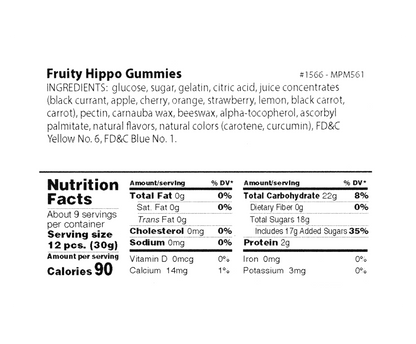 Fruity Hippo Gummies - Liberty Orchards