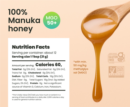 8.8oz MGO 50+ Manuka raw Honey - Liberty Orchards