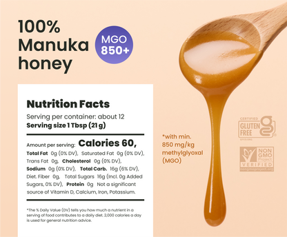 8.8oz MGO 850+ Manuka raw Honey - Liberty Orchards