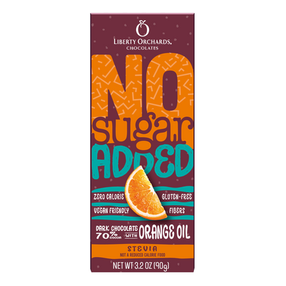 No Sugar Added Dark & Orange chocolate bar - Liberty Orchards