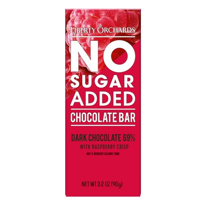 No Sugar Added Dark chocolate bar with raspberry crisp - Liberty Orchards
