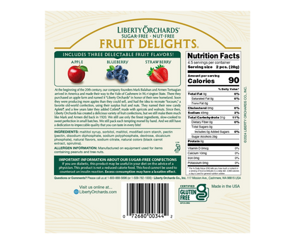 Sugar Free Nut Free Fruit Delights - Liberty Orchards